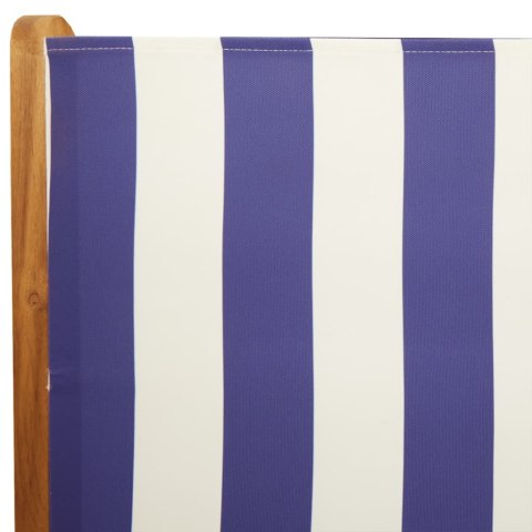 Rozkładane krzesła ogrodowe, 8 szt., niebiesko-biała tkanina