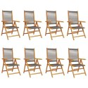 Rozkładane krzesła ogrodowe, 8 szt., szare, drewno akacjowe