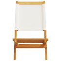 Składane krzesła ogrodowe, 8 szt., kremowa tkanina i drewno