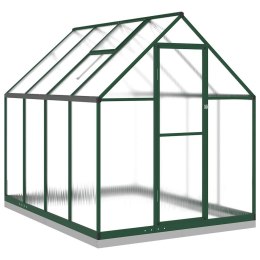 Szklarnia z ramą podstawy, zielona, 224x169x202 cm, aluminium