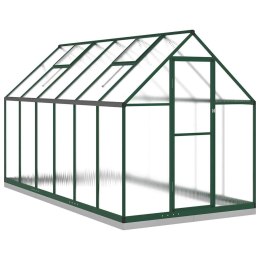 Szklarnia z ramą podstawy, zielona, 334x169x202 cm, aluminium