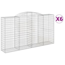 Kosze gabionowe z łukiem, 6 szt., 300x50x160/180 cm, żelazo