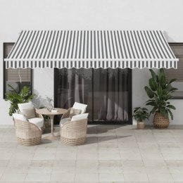 Zwijana markiza, antracytowo-biała, 4,5x3m, tkanina i aluminium