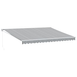 Zwijana markiza, antracytowo-biała, 4,5x3m, tkanina i aluminium