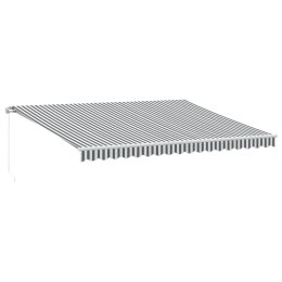 Ręcznie zwijana markiza z LED, antracytowo-biała, 450x300 cm