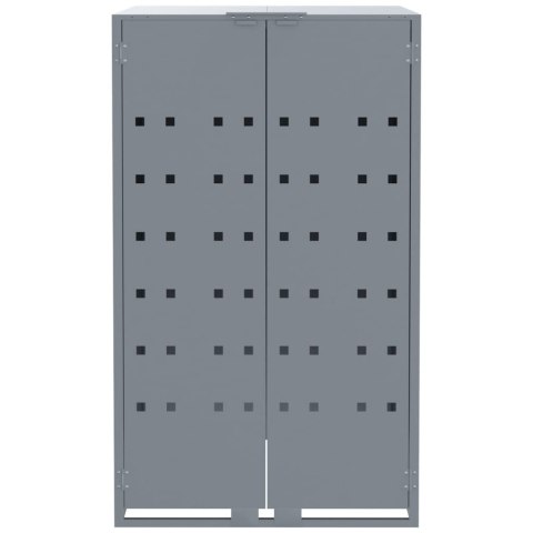 Obudowa na 2 kosze na śmieci, szara, 138x79x117 cm, stal