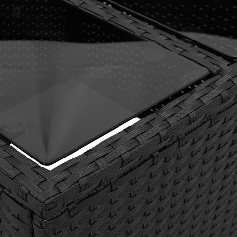 2-cz. zestaw mebli ogrodowych z poduszkami, czarny