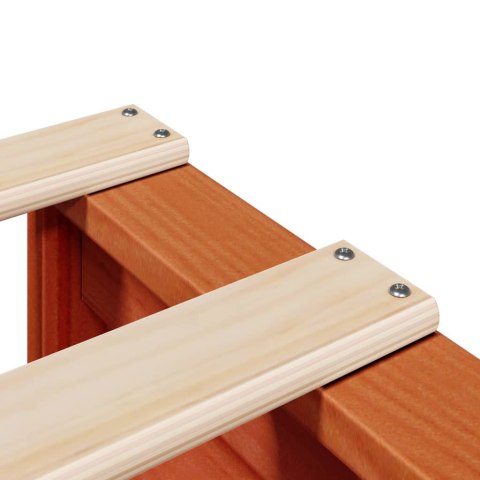 Łóżko bez materaca, woskowy brąz, 200x200 cm, drewno sosnowe