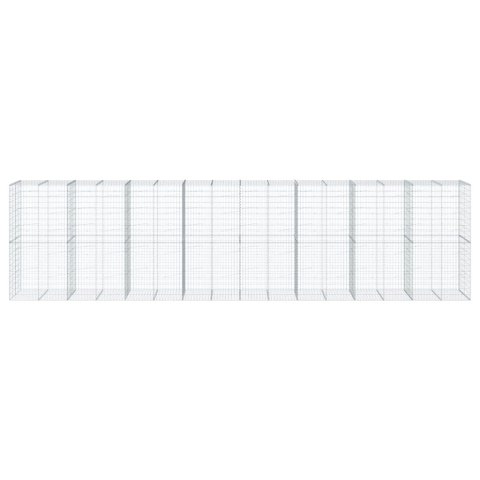 Kosz gabionowy z pokrywą, 800x100x200 cm, galwanizowane żelazo