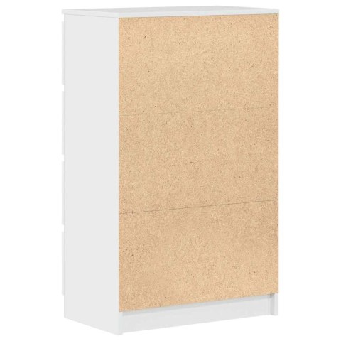 Komoda biała z połyskiem 60x35x98,5 cm, materiał drewnopochodny