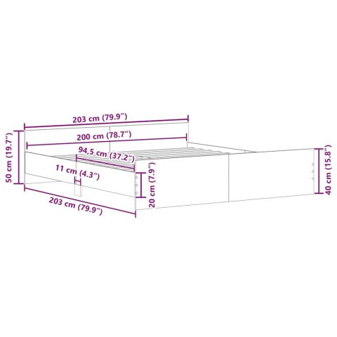 Rama łóżka z wezgłowiem i zanóżkiem, czarna, 200x200 cm