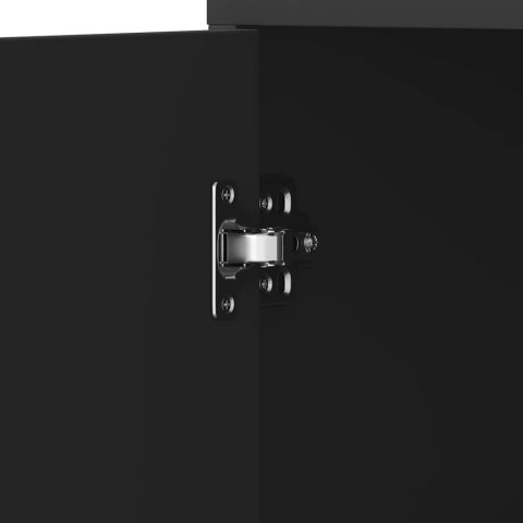 Szafka łazienkowa, czarna, 30x30x183,5 cm, płyta wiórowa