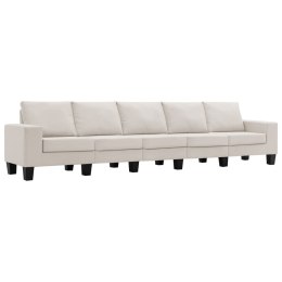 5-osobowa sofa, kremowa, tapicerowana tkaniną