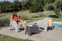 PETRA ARMCHAIR Krzesło plastikowe, szare