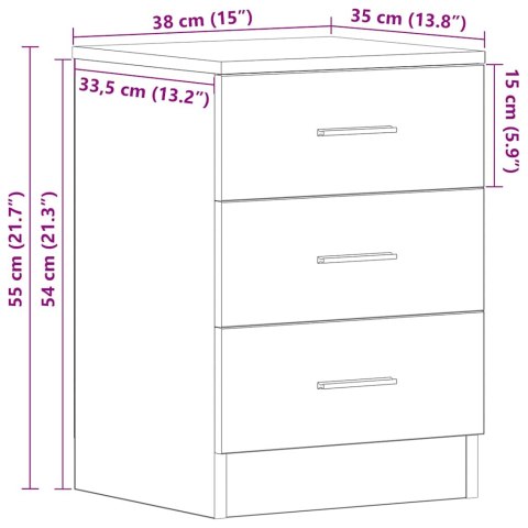 Szafka nocna, szary dąb sonoma, 38x35x56 cm
