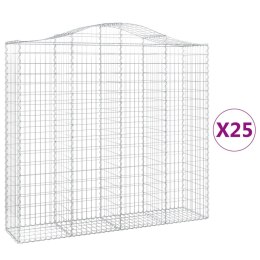 Kosze gabionowe, 25 szt, 200x50x180/200cm, galwanizowane żelazo