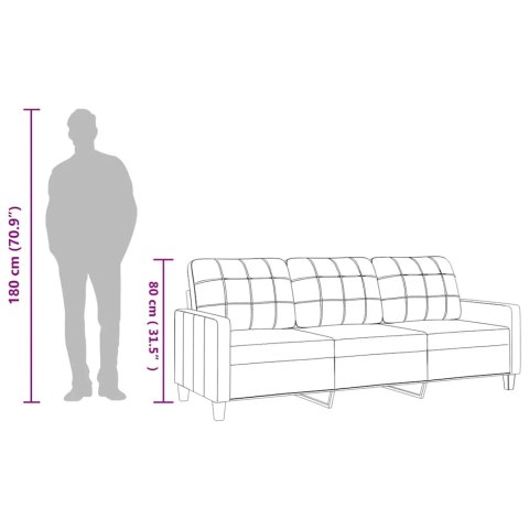 3-osobowa sofa, kremowa, 180 cm, sztuczna skóra