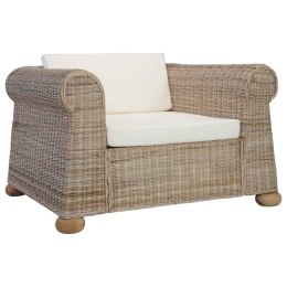 VidaXL Fotel z poduszkami, naturalny rattan