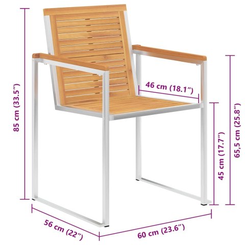Krzesła ogrodowe z poduszkami, 4 szt., lite drewno tekowe