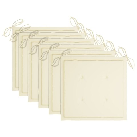 Krzesła ogrodowe z poduszkami, 6 szt., lite drewno akacjowe