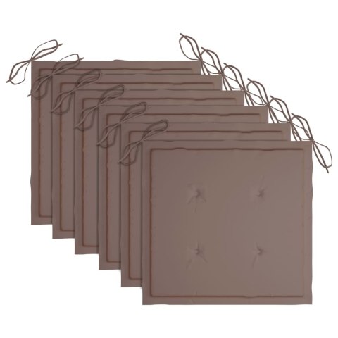 Krzesła ogrodowe z poduszkami, 6 szt., lite drewno tekowe