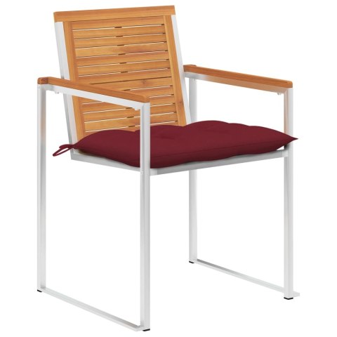 Krzesła ogrodowe z poduszkami, 8 szt., lite drewno akacjowe