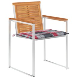 Krzesła ogrodowe z poduszkami, 8 szt., lite drewno akacjowe