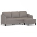 3-osobowa sofa z podnóżkiem, taupe, 180 cm, tkaniną