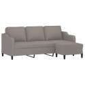 3-osobowa sofa z podnóżkiem, taupe, 180 cm, tkaniną