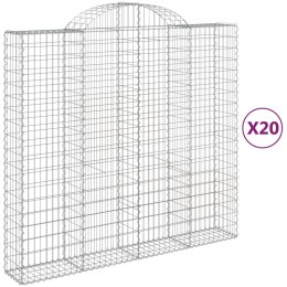 VidaXL Kosze gabionowe, 20 szt, 200x50x180/200cm, galwanizowane żelazo