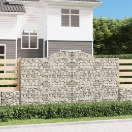VidaXL Kosze gabionowe, 8 szt, 300x30x160/180 cm, galwanizowane żelazo