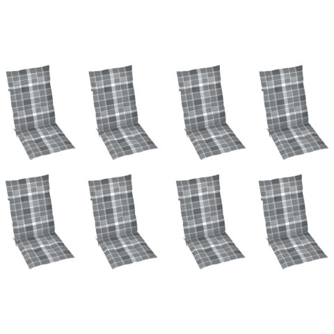 Składane krzesła ogrodowe z poduszkami, 8 szt., drewno akacjowe