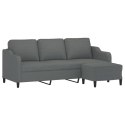3-osobowa sofa z podnóżkiem, ciemnoszary, 180 cm, tkaniną