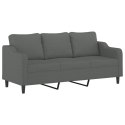 3-osobowa sofa z podnóżkiem, ciemnoszary, 180 cm, tkaniną