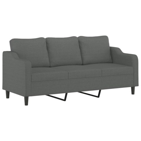 3-osobowa sofa z podnóżkiem, ciemnoszary, 180 cm, tkaniną