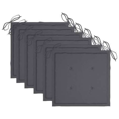 Krzesła ogrodowe z poduszkami, 6 szt., lite drewno tekowe