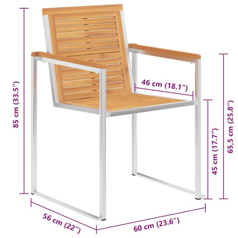 Krzesła ogrodowe z poduszkami, 8 szt., lite drewno tekowe
