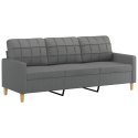 3-osobowa sofa z podnóżkiem, ciemnoszary, 180 cm, tkaniną
