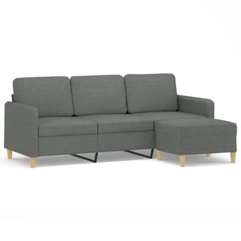 3-osobowa sofa z podnóżkiem, ciemnoszary, 180 cm, tkaniną
