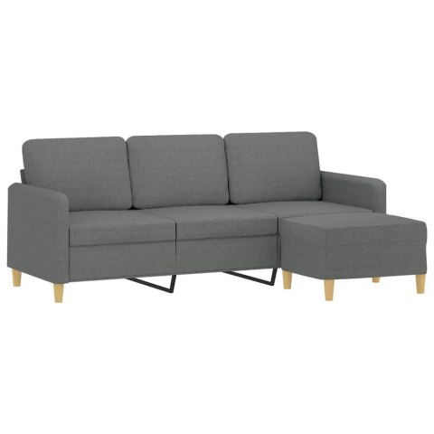 3-osobowa sofa z podnóżkiem, ciemnoszary, 180 cm, tkaniną
