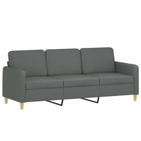 3-osobowa sofa z podnóżkiem, ciemnoszary, 180 cm, tkaniną
