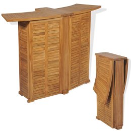 VidaXL Składany stolik barowy, 155x53x105 cm, lite drewno tekowe
