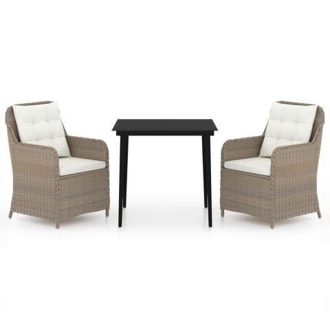 3-częściowy zestaw mebli ogrodowych, brązowy