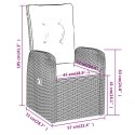 5-częściowy zestaw mebli ogrodowych z poduszkami, czarny