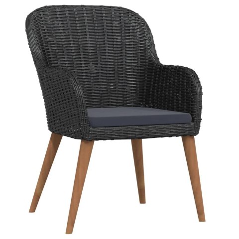 5-częściowy zestaw mebli ogrodowych z poduszkami, czarny