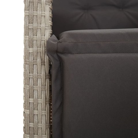 7-cz. zestaw mebli ogrodowych z poduszkami, szary, rattan PE