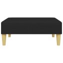 2-osobowa kanapa rozkładana z podnóżkiem, czarna, tkanina