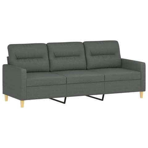 3-osobowa sofa z poduszkami, ciemnoszara, 180 cm, tkanina