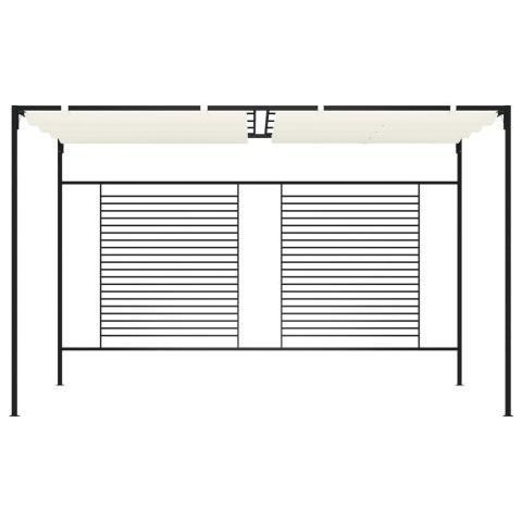 Altana ogrodowa ze zwijanym dachem, 3x4x2,3m, kremowa, 180 g/m²