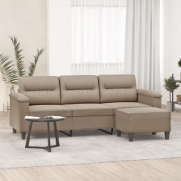 VidaXL 3-os. sofa z podnóżkiem, taupe, 180 cm, obita mikrofibrą